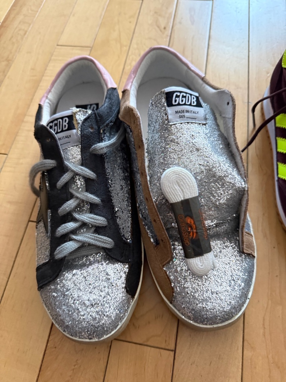 Women golden goose Silver Glitter Low-Top Sneakers & adidas shoes - Picture 11 of 16